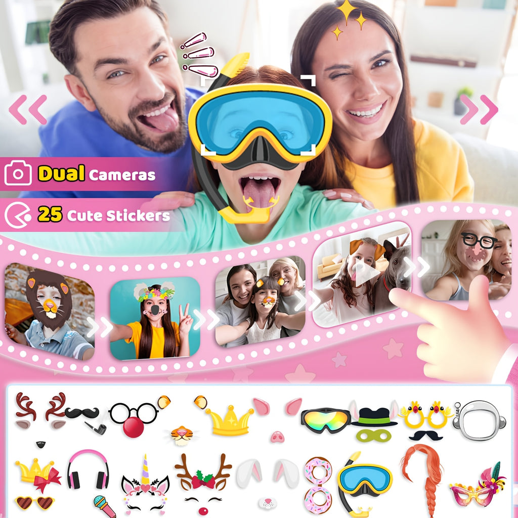 [Birthday/Christmas Gift] Kids Smart Phone with Touchscreen & Dual - Educational Learning Tablet, Compatible with 8GB SD Card, Charging, Parental Control - Birthday/Christmas Gift for Boys & Girls Ages 3-10 - Green Dinosaur D