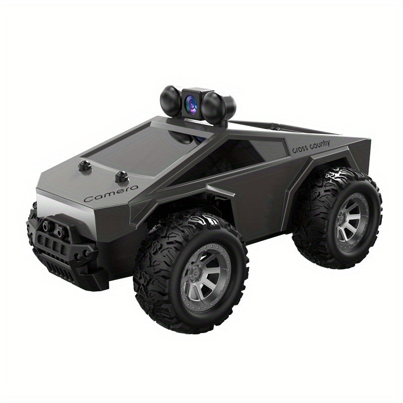 1/28 Scale FPV RC Truck with Camera & Live Video, 2.4GHz Remote Control Car with FPV Goggles-like View, Alloy-Body Style (Plastic), Anti-Interference System, 2-Speed Modes & Flashing Lights - Controlled for Boys & Adults (Gif