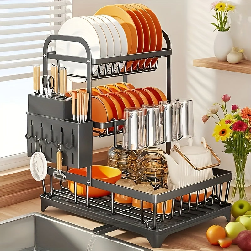 Double-Layer Carbon Steel Dish Rack