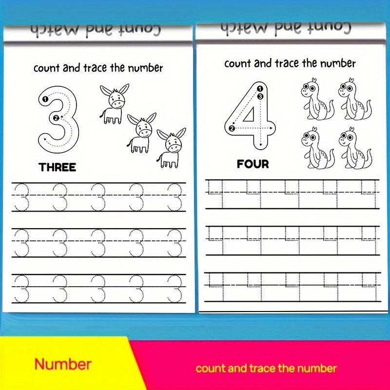 Interactive Math Workbook for Preschool & Kindergarten Beginners (Ages 4+) - Number Tracing, Addition & Subtraction Practice Book with Coloring Activities, Learning Games, Homeschool or Classroom Math Curriculum - Early Math,