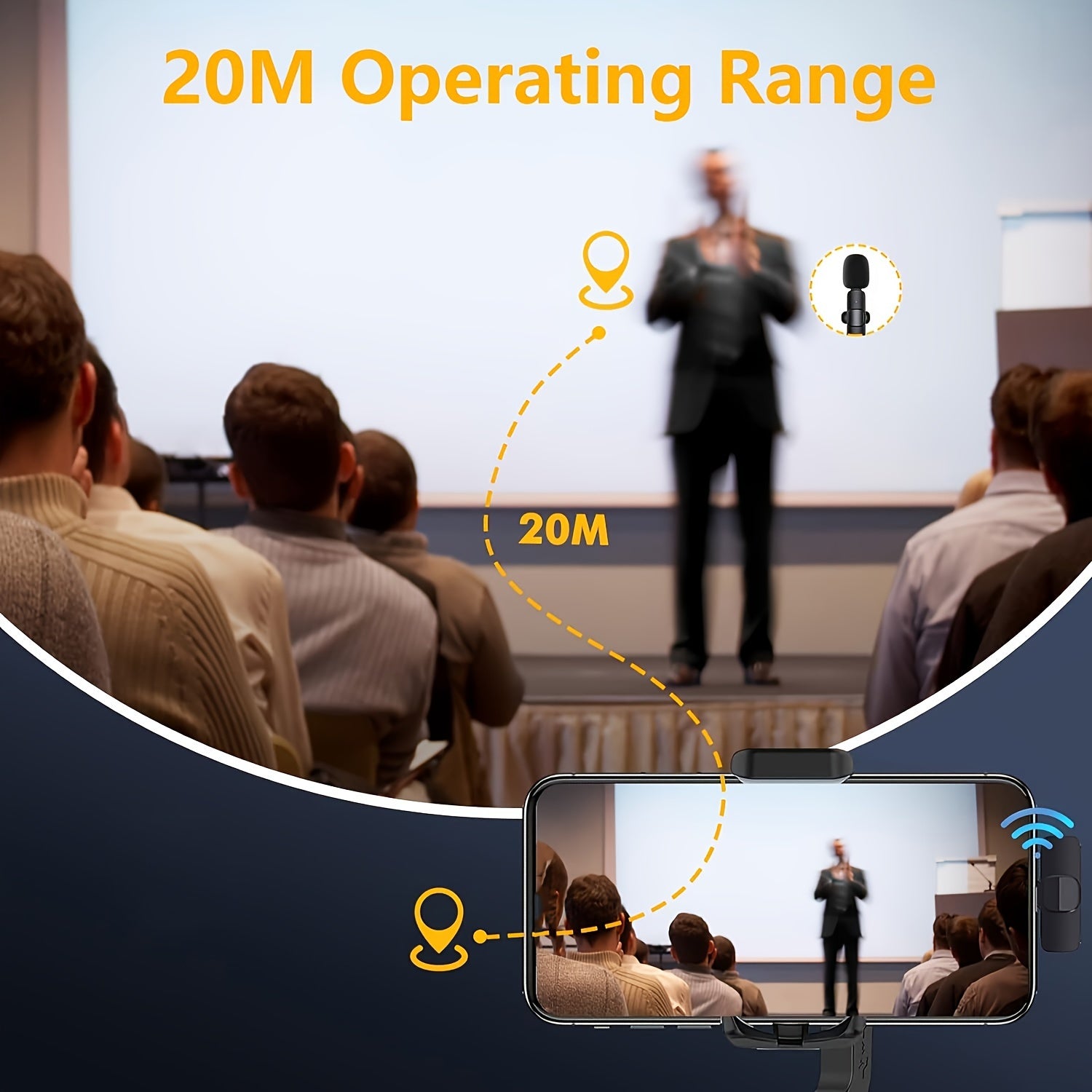 Kouzone Wireless Microphone System with 360° Omnidirectional Recording, Plug & Play -C/, Low Latency Noise for Podcasting, Live Streaming, YouTube/Vimeo Videos - Compatible with Smartphones, Laptops, Tablets,