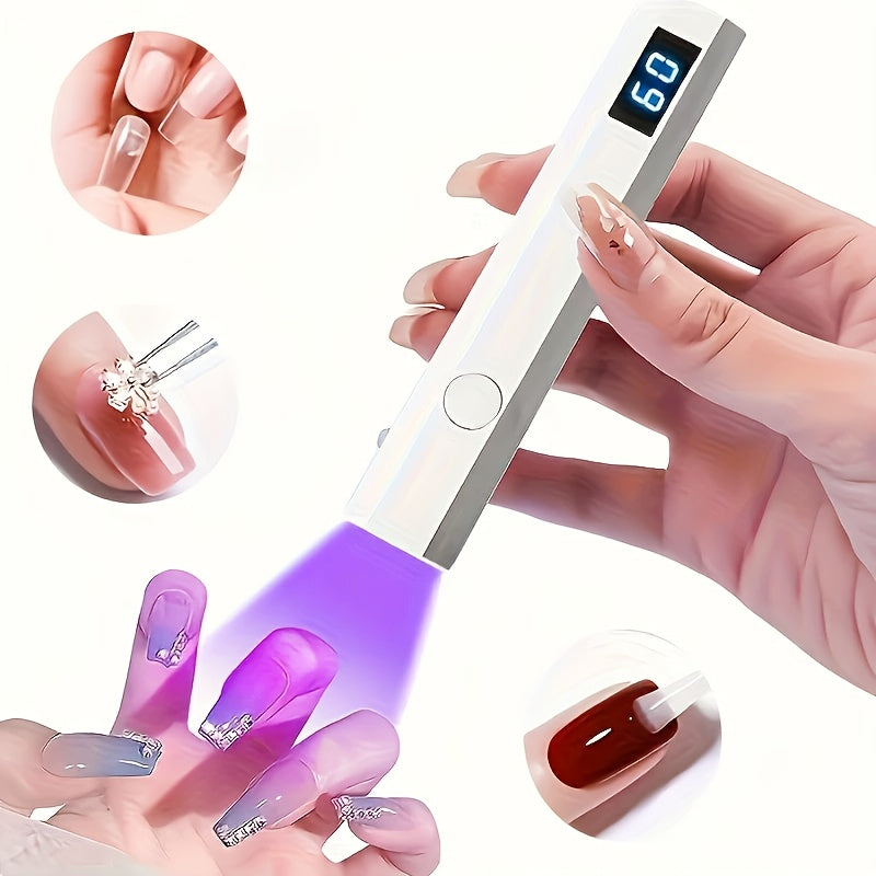 [Wireless Gel Nail Lamp] CIICII Wireless & Fast DIY Mini Handheld Digital Display Gel Nail Polish Curing Lamp | Portable, Compact, Easy to Belt, Use for Home Nail Salons & Travel, High-Quality Gifts