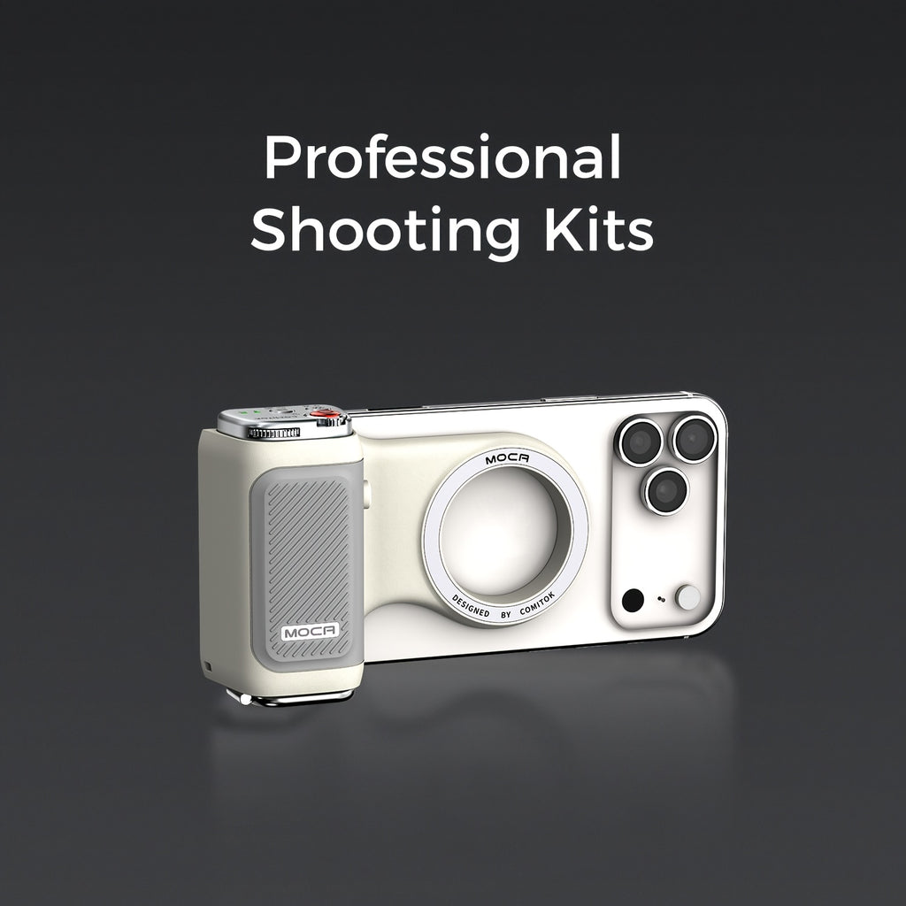 COMITOK MOCA Only for iPhone Shutter Device, Compatible with 26 & 18, One-Tap Camera Activation for iPhones, Supports Exposure Lock and Brightness Adjustment, Flip Front/Rear Cameras in One Tap, DSLR Style Release Button, ic