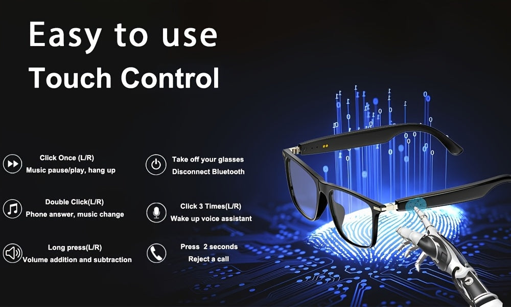 AI Smart Glasses with 160-Language Real-Time Translation & Chat GPT System, Built-in Microphone/Speaker, HD Voice Calls & HIFI Music, Physical Color-Changing Lens, Wireless, High Quality, Magnetic Charging, Long-Lasting Batte