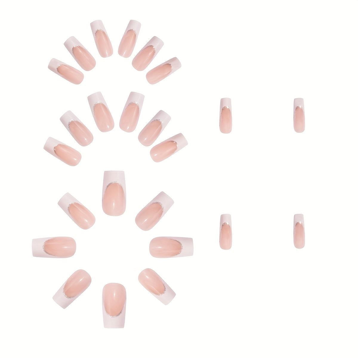 24pcs Elegant White French Tip Press-On Nails Kit – Includes Jelly Glue & Nail File | Minimalist Acrylic Fake Nails for Brides, Professionals & Trendy Styles | Reusable Salon-Grade Nails for Weddings, Dates, Office & Specia