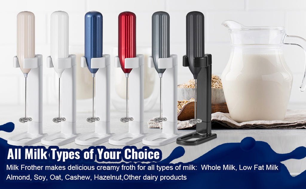 Lalayuan Powerful Electric Milk Frother & Drink Mixer - Heavy-Duty Stainless Steel Handheld Electric Whisk with 2-in-1 Design, 2-in-1 Foaming & Blending