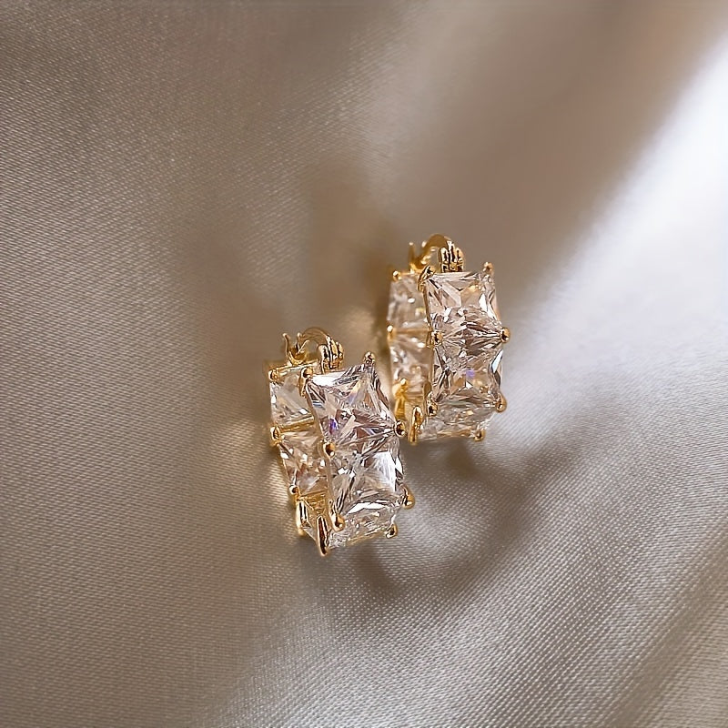 2pcs Golden Stone Earrings