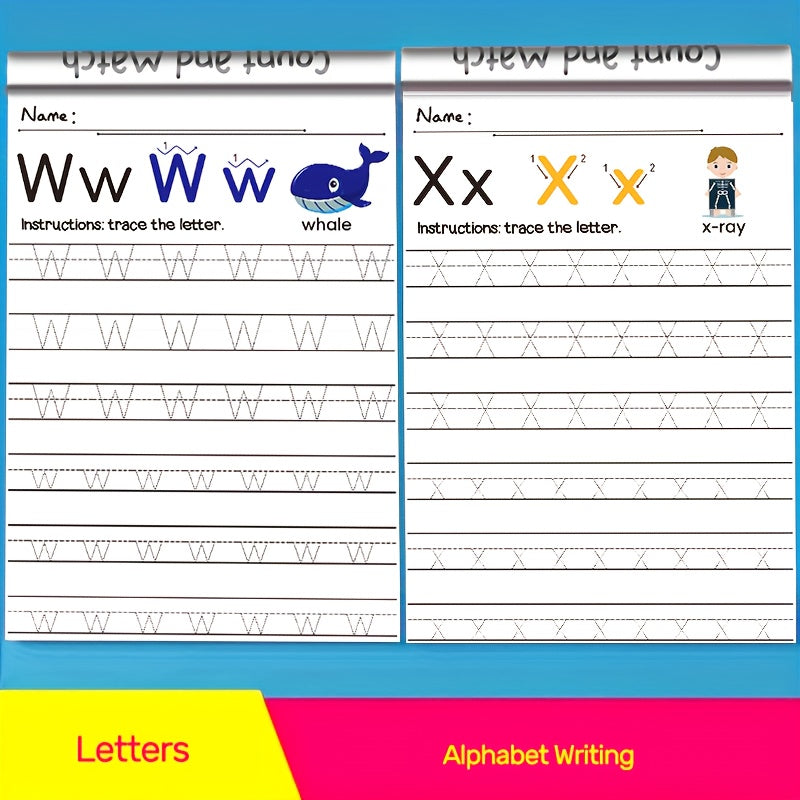 64-Page Alphabet Handwriting Practice Workbook for Kids Ages 3-6 | Preschool & Kindergarten Writing Curriculum with Sight Words, Tracing & Writing Activities, Uppercase & Lowercase Letters, Phonics Skills | Pre-K Learning Boo
