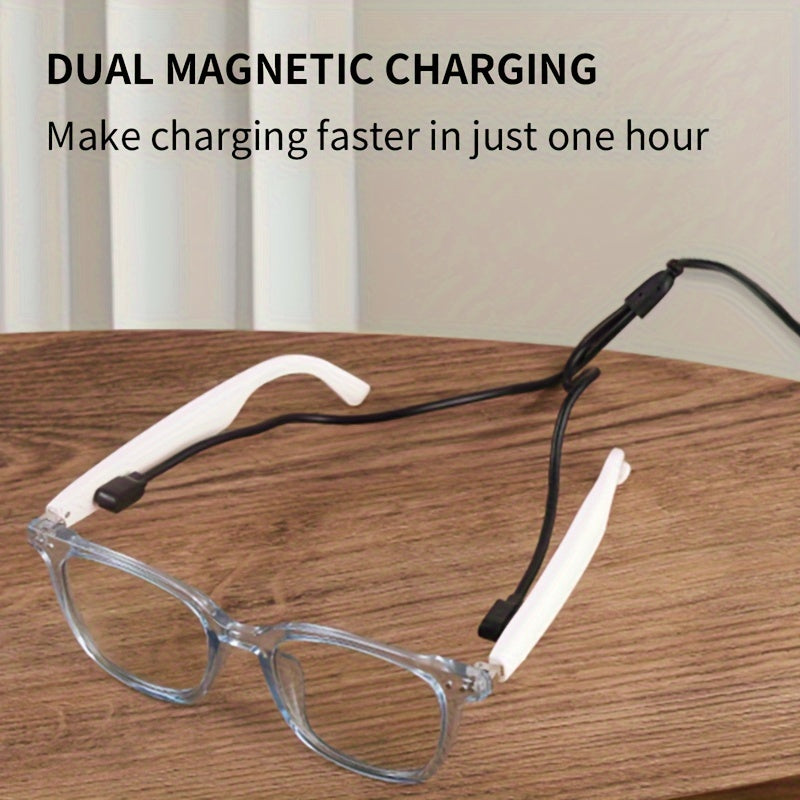 [Smart Glasses] 2025 Smart Glasses with Auto-Dimming & Auto-Focusing, Wireless, Anti-Blue Light Lens, AI Voice Assistant, Music/Call, Magnetic Charging, Compatible with Smartphone/Tablet - Smart Glasses for Men & Women, Ideal