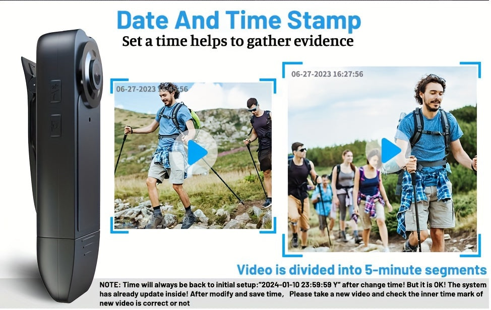 Body Camera, 1080P 64GB Body Camera with Upgraded Clip, Wearable Camera with Motion Detection and Night Vision, Suitable for Proof of Work, Delivery, Outdoor Travel, Personal Use