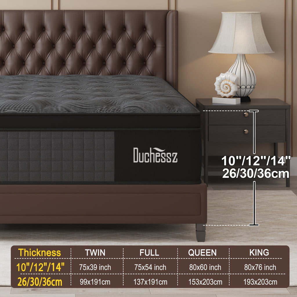 Luxury Mattress 12"14" Twin Full Queen King Size Gel Memory Foam Pocket Spring Hydird Mattress In A Box Medium Firm