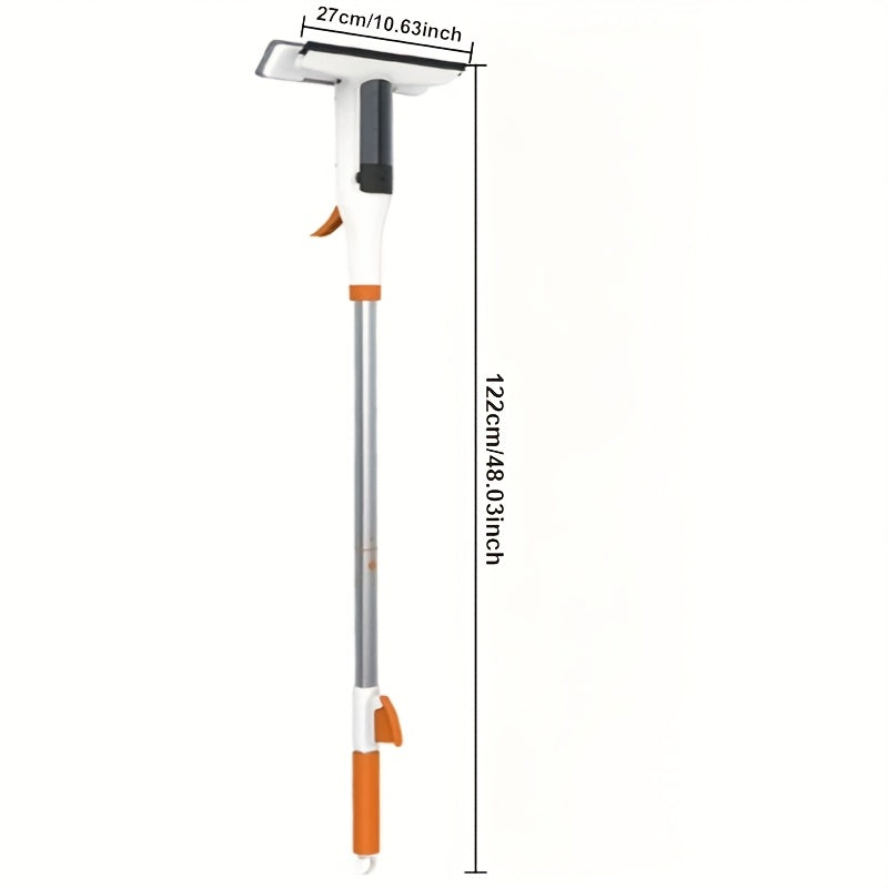 Three-in-One Glass Cleaning Kit - Durable Metal Rod with Scraper, Suitable for High Windows, Shower Doors, and Car Windshields - Essential Home Cleaning Tool with High-Pressure Spray Wand, Ergonomic Handle Design for Window a