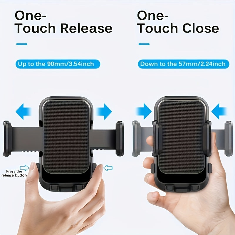 360-Degree Rotation, 270-Degree Head Rotation, Suction Cup Dashboard Mount, Soft PVC Car Phone Holder - a Universal 2-In-1 Smartphone Clamp for Vehicle Navigation.