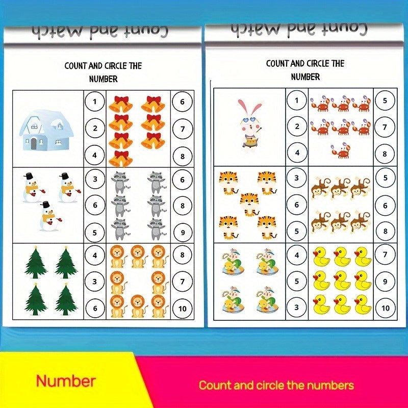 Interactive Math Workbook for Preschool & Kindergarten Beginners (Ages 4+) - Number Tracing, Addition & Subtraction Practice Book with Coloring Activities, Learning Games, Homeschool or Classroom Math Curriculum - Early Math,