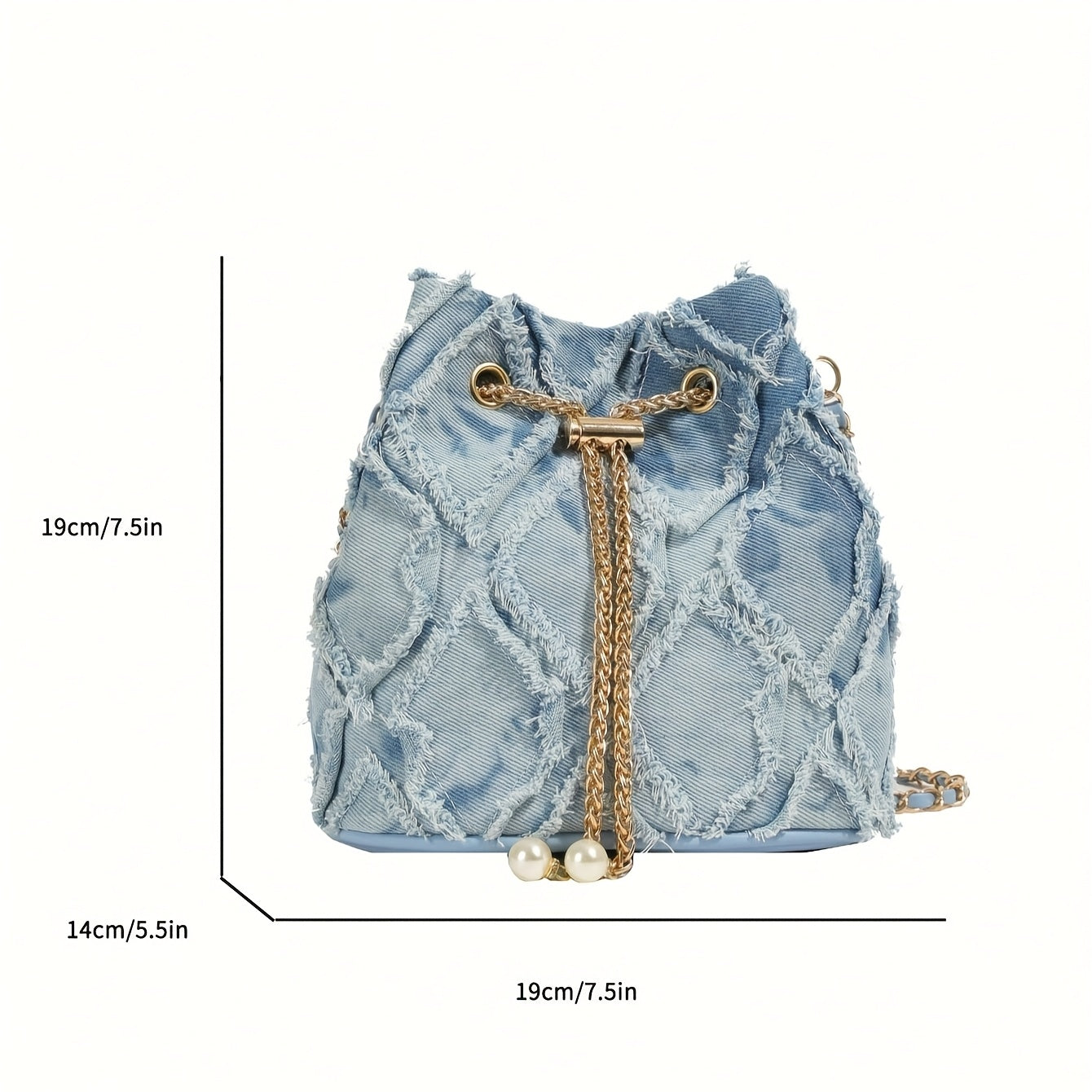 Blue Women's Adjustable Crossbody/Shoulder Bucket Bag with Drawstring Closure - Stylish Textured Daily Handbag, High Quality Shoulder Bag, Multi-purpose Travel Tote Bag - Suitable for Work, Leisure Formal Occasions, Fashionab