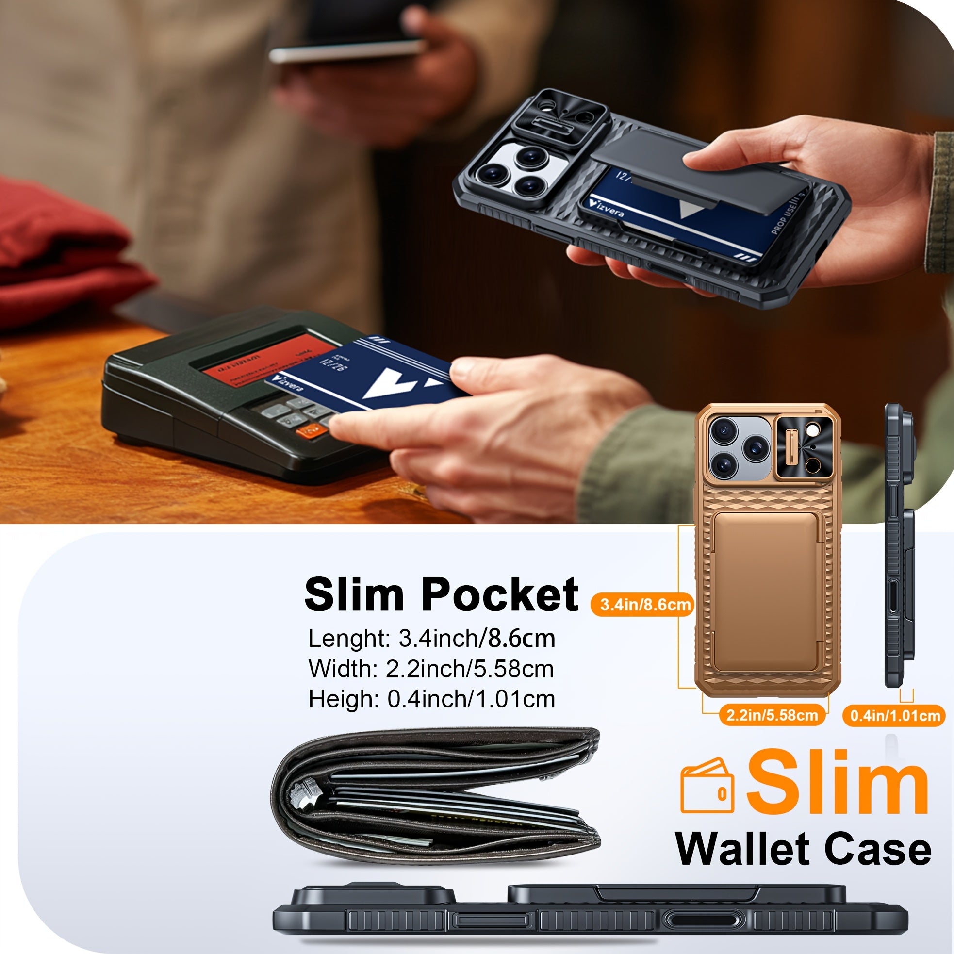 Compatible with iPhone 17 Pro Max Case Wallet (with mobile phone lanyard with Built - in Card Holder (Stores 4 - 5 Cards) | Slide Lens Cover & with Camera Control Capture Button |Halloween gifts/Thanksgiving gifts/Christmas g