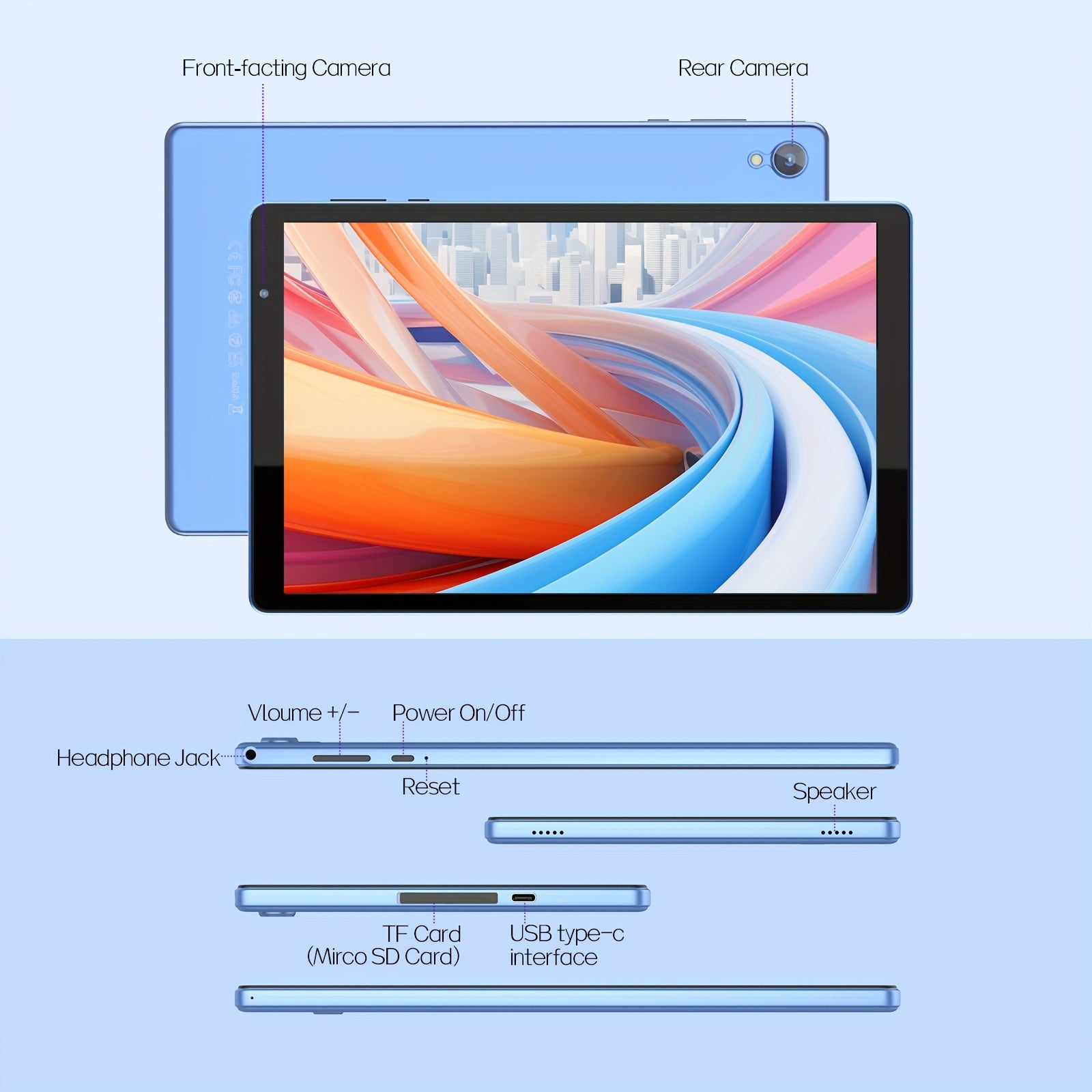 10-Inch Android 14 Tablet, Quad-Core Processor