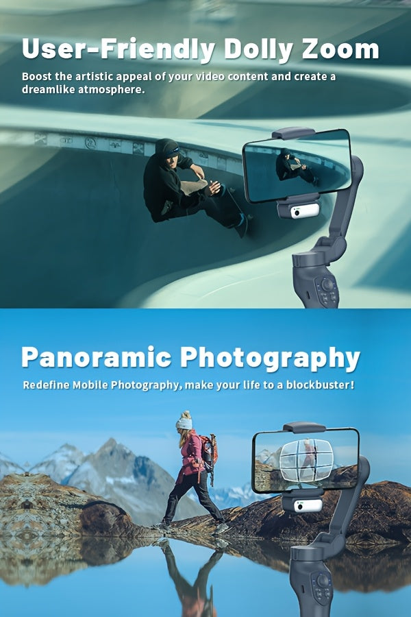 [Smartphone Gimbal Stabilizer] 3-Axis AI Tracking Smartphone Gimbal Stabilizer for Photography, Live Streaming, and Vlogging - Compact, Highprecision, Handheld, Sleek, Stable Performance