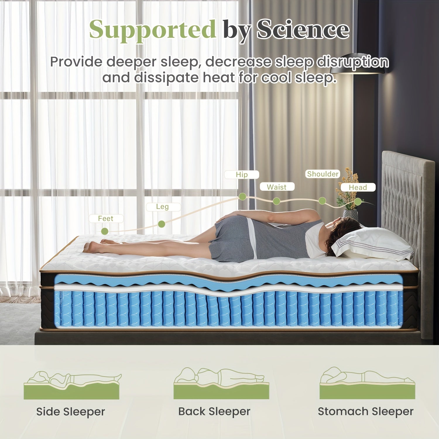 12 Inch Full Queen King Mattress, Hybrid Mattress with Gel Memory Foam, Deluxe Mattress In A Box, Individual Pocket Spring-Motion Isolation, Fiberglass-Free, Ventilation Design, The Best for Father's Day Gift