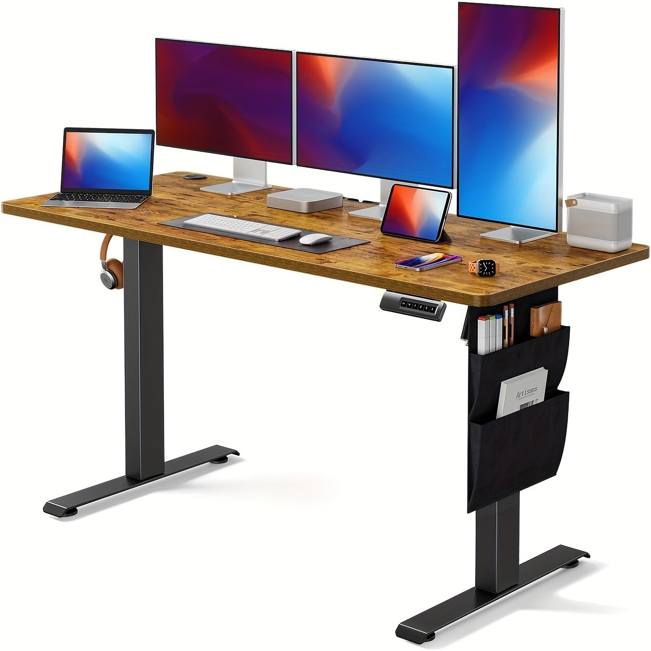 63/55/48/40 inch adjustable height electric lift desk, ergonomically designed recording studio desk, gaming desk, suitable for home offices, cafes, restaurants, recording studios, 4 colors, electric standing desk, perfect Chr