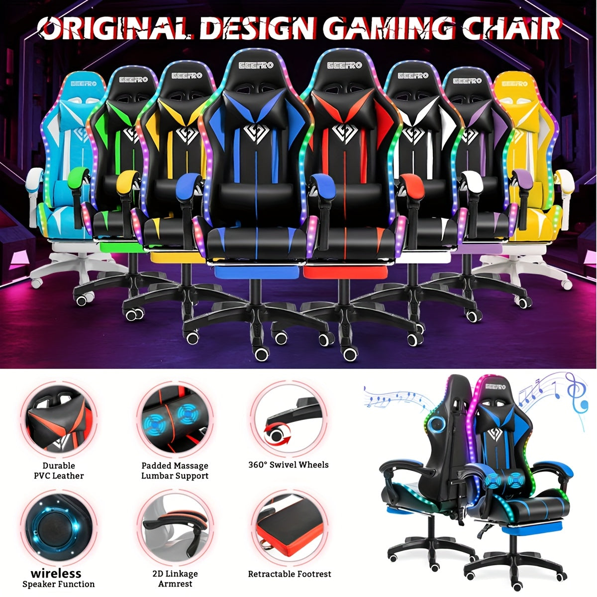 Noah LED Gaming Chair