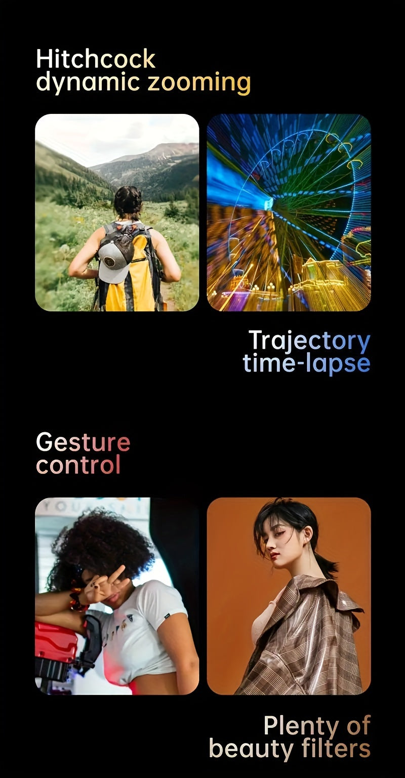 [ Gimbal Stabilizer]AOCHUAN Smart XE, Foldable And Portable Gimbal Stabilizer, Three-axis Stabilization And Anti-shake, 360-degree Rotation AI Automatic Face Tracking Shooting, Suitable For Panorama Gesture Control, Compatibl