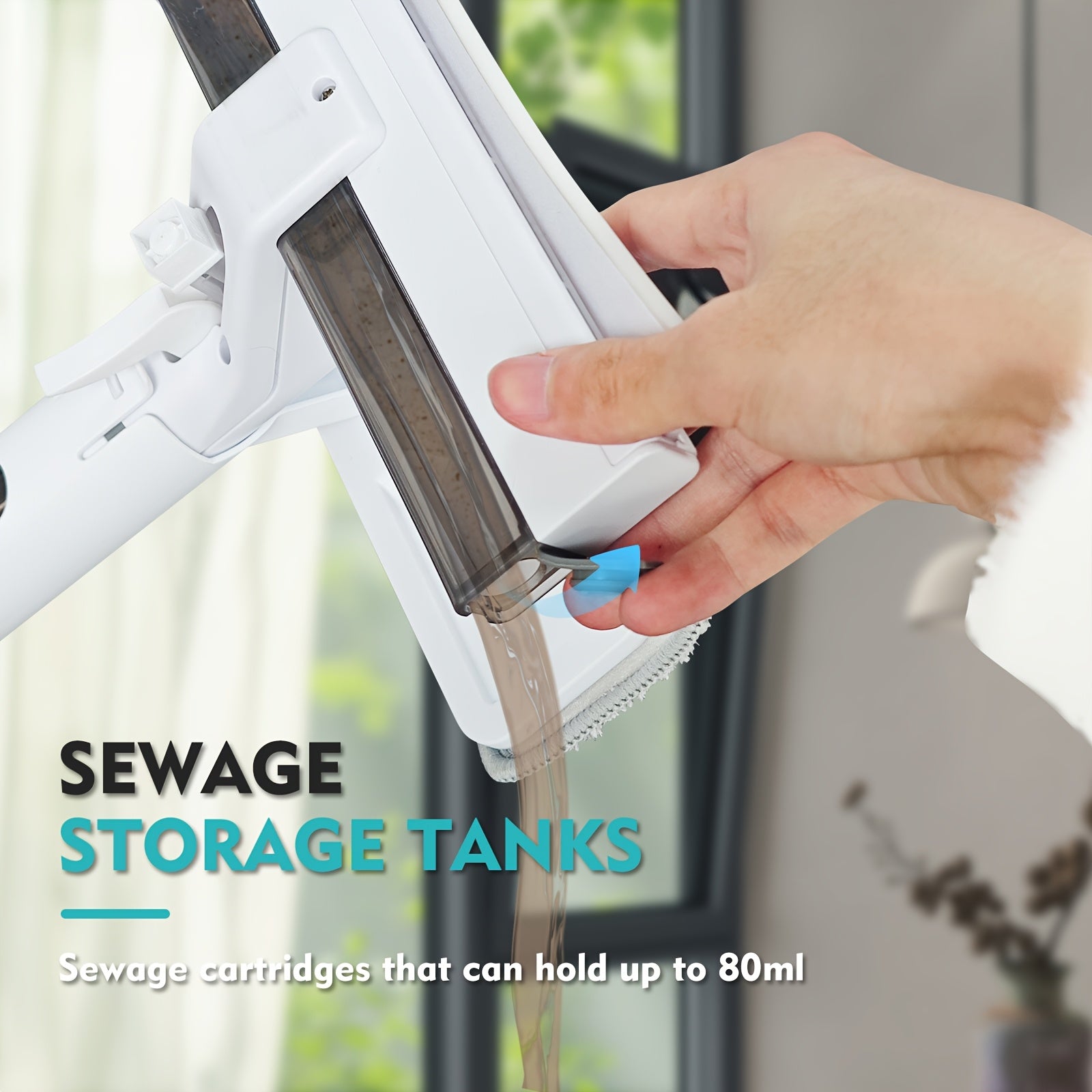 3-in-1 Glass Cleaning Kit with Collection Tank - Ultimate Glass Cleaning Wizard with Extendable Telescopic Pole, Spray, Wash & Squeegee - Perfect for High Windows, Shower Doors & Car Windshields, Creative Cleaning Tool, Windo