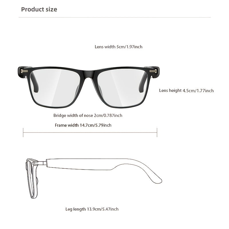 AI Smart Glasses with 160-Language Real-Time Translation & Chat GPT System, Built-in Microphone/Speaker, HD Voice Calls & HIFI Music, Physical Color-Changing Lens, Wireless, High Quality, Magnetic Charging, Long-Lasting Batte