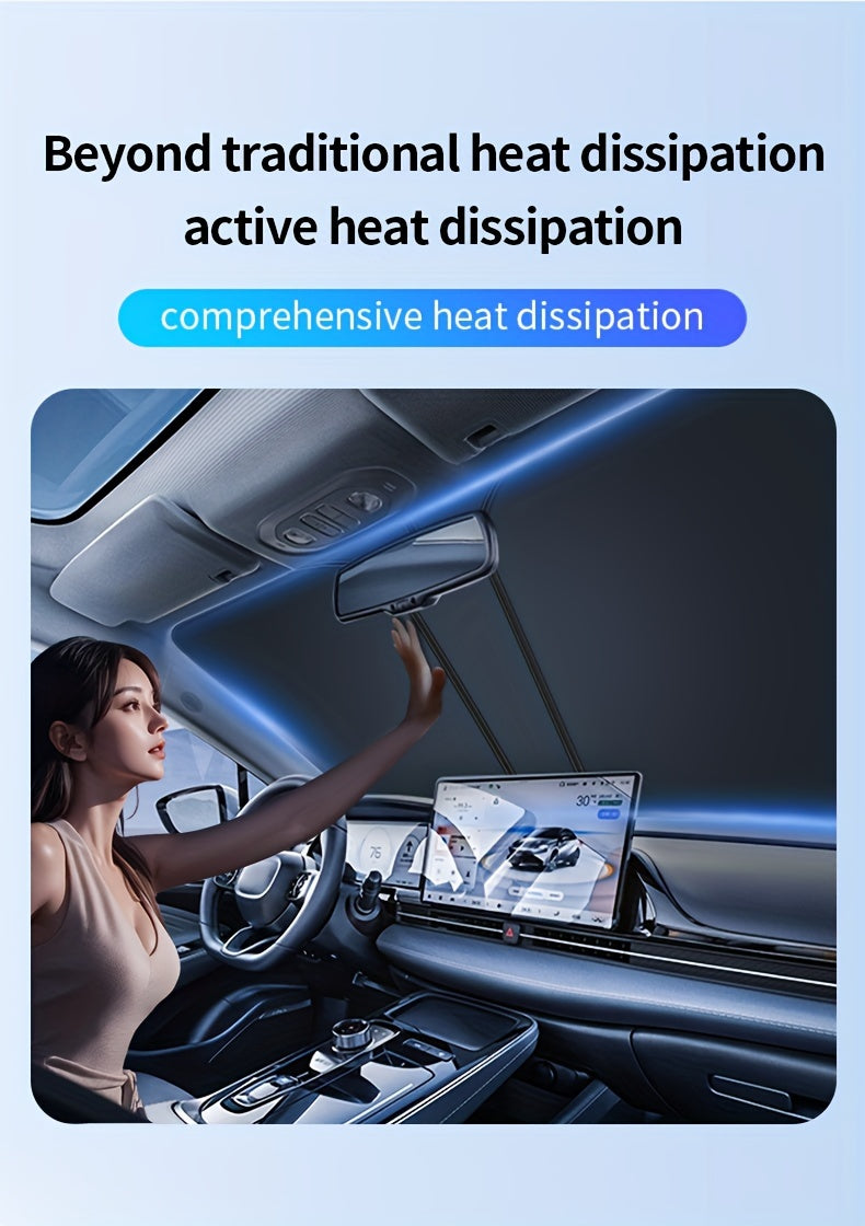 2024 New Front Window Sunblock Curtain - Car Sunshade Interior Windshield Heat Shield Sunshade Panel