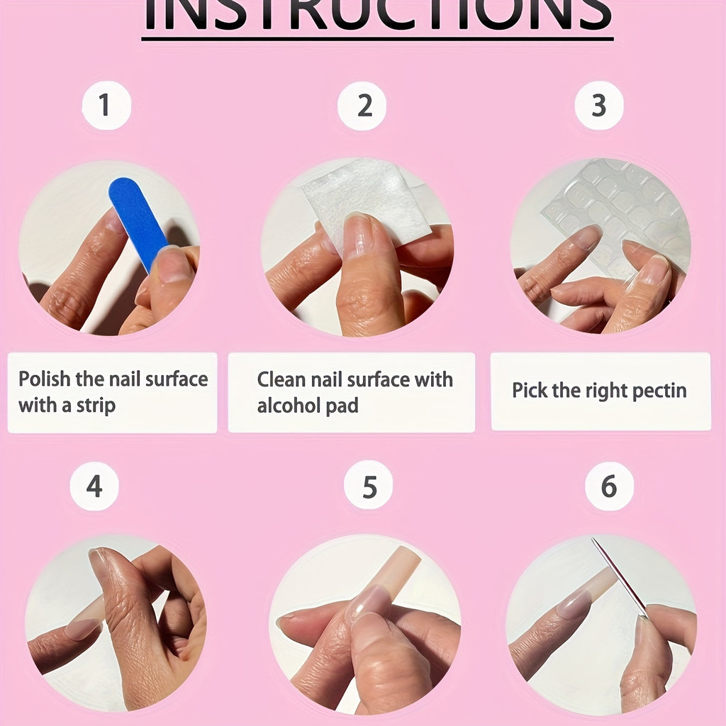 24pcs long square detachable portable wearablenails gift box, romantic French embellished with red and white ribbons, heart-shaped fashionable matching, detachable nainails, Nail Art, Romantic Design, Elegant Nails, Durable N