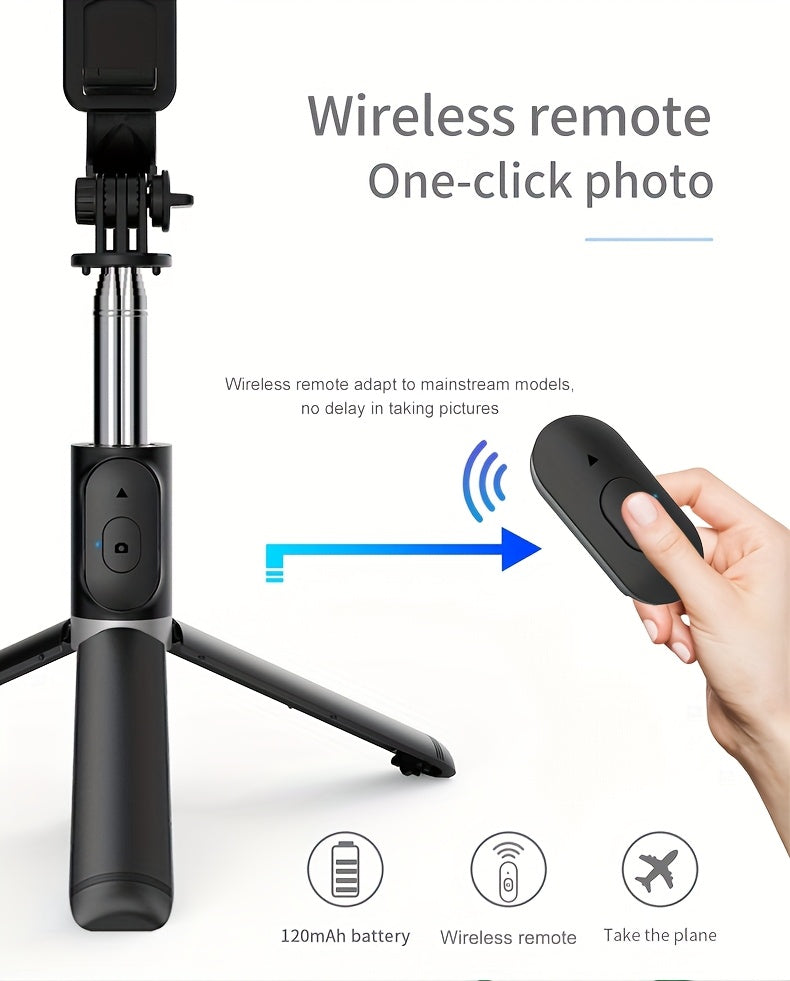 40 Inch Retractable Selfie Stick Professional Floor Tripod For Live Streaming, With Wireless Remote, 360° Rotation, Stable Anti-shake Design. Ideal For Travel Vlogs & Outdoor Live Streaming. Compatible With for iphone/Androi