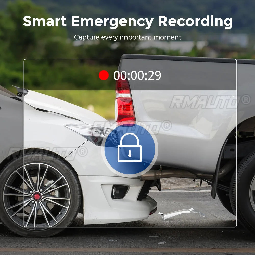 AZDOME M560 1080P 3 Channel 4 Inch Car DVR Dash Cam HD Wide-angle WIFI Mobile Phone Interconnection Parking Monitoring Driving T