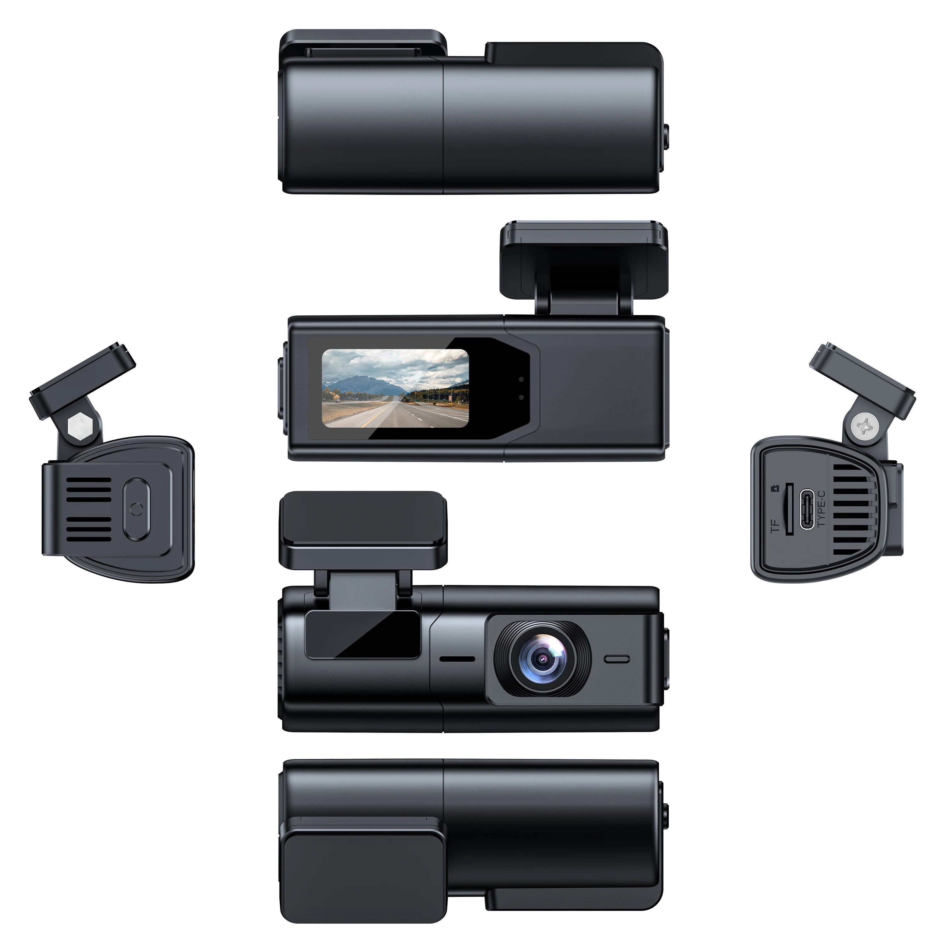 Mini Dash Camera 4G Lens Camera  1.47" IPS Screen Car Dash Cam 2K WiFi DVR Black Box G-sensor E-dog 2K Front Camera Compact DVR