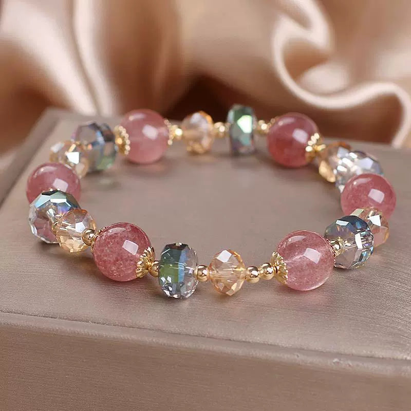 Strawberry Quartz Beaded Bracelet