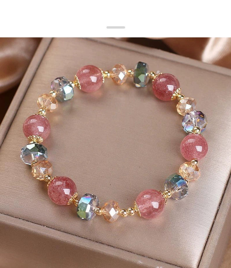 Strawberry Quartz Beaded Bracelet