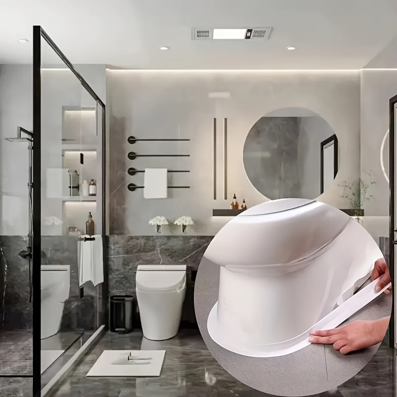 2 Rolls Heavy-Duty Self-Adhesive Bathtub and Toilet Sealing Tape - Waterproof Edge Protector, Suitable for Bathroom Shower Sink Floor Wall Caulking | Moisture Resistant Easy to Apply Long Lasting Adheisve|Bathwater Proof Smoo