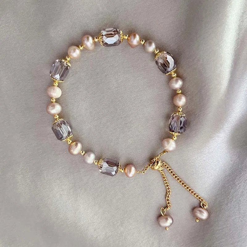 Vintage Purple Imitation Pearl Bracelet