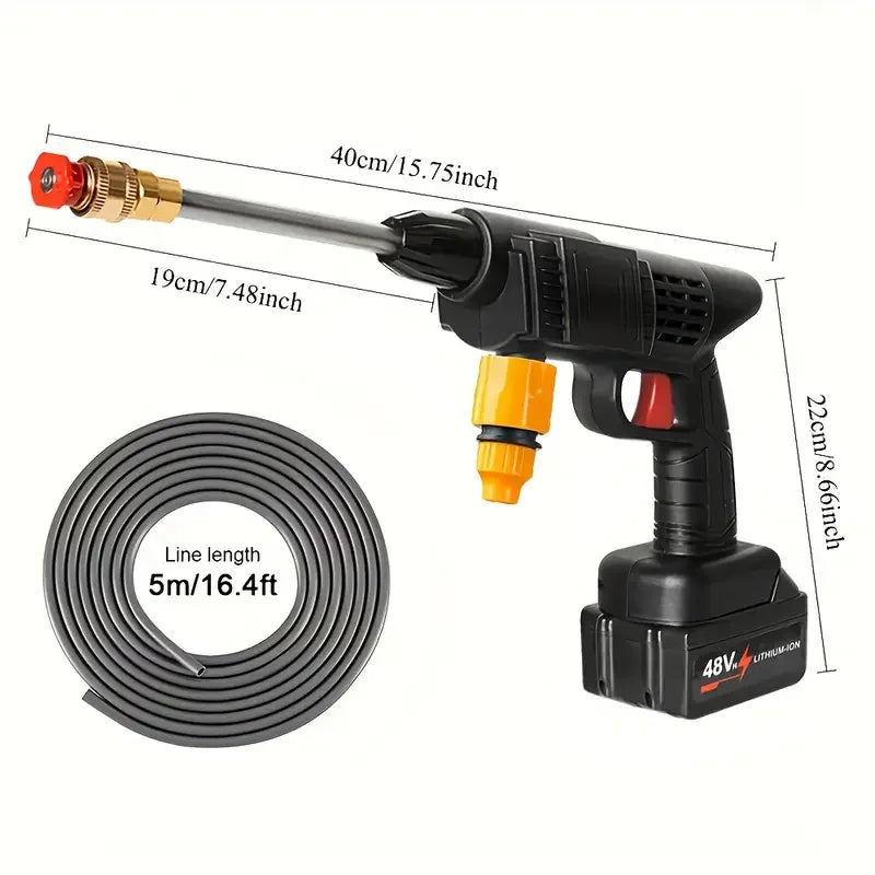 Portable Wireless High Pressure Car Washer Water Gun Strong Power Household Lithium Battery Rechargeable Washing Machine Tools