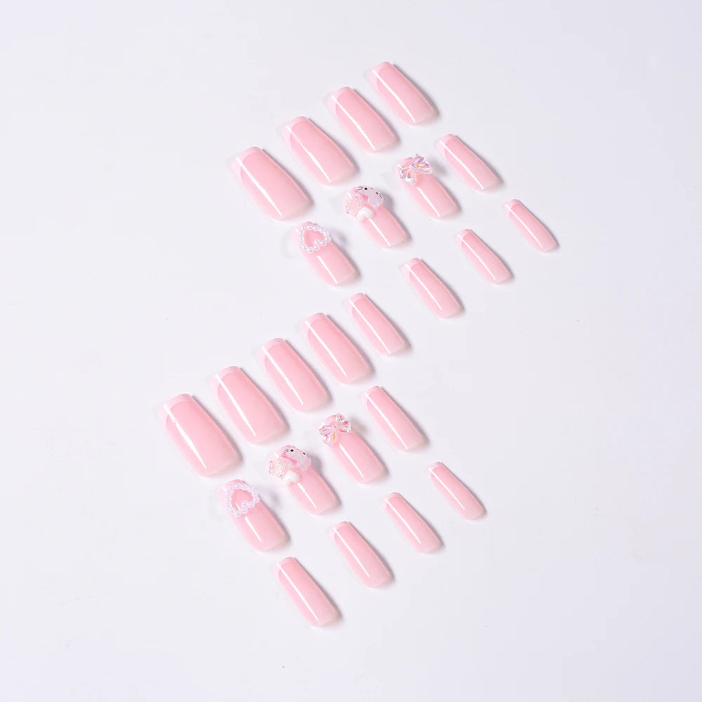 Pink-Heart Hellokitty Press On