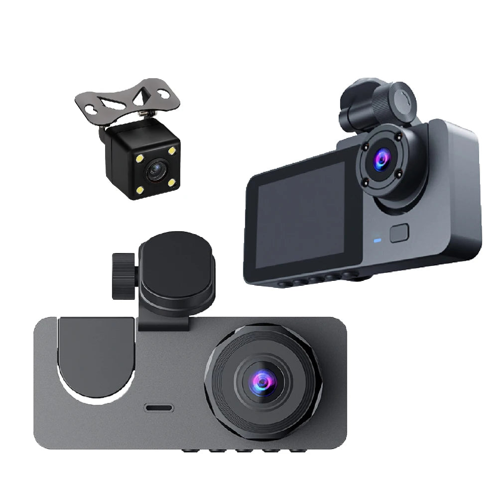 FHD 1080P 2Inch Car DVR Dash Cam 3 Lens Night Vision Rear View Camcorder Auto Camera Vehicle Accessories