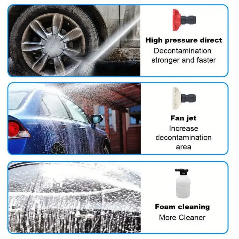 Portable Wireless High Pressure Car Washer Water Gun Strong Power Household Lithium Battery Rechargeable Washing Machine Tools