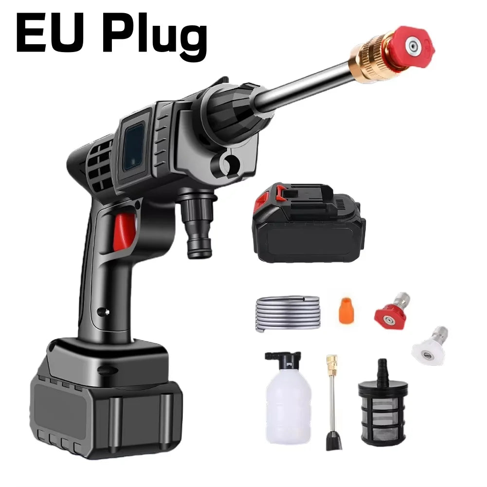 Portable Wireless High Pressure Car Washer Water Gun Strong Power Household Lithium Battery Rechargeable Washing Machine Tools