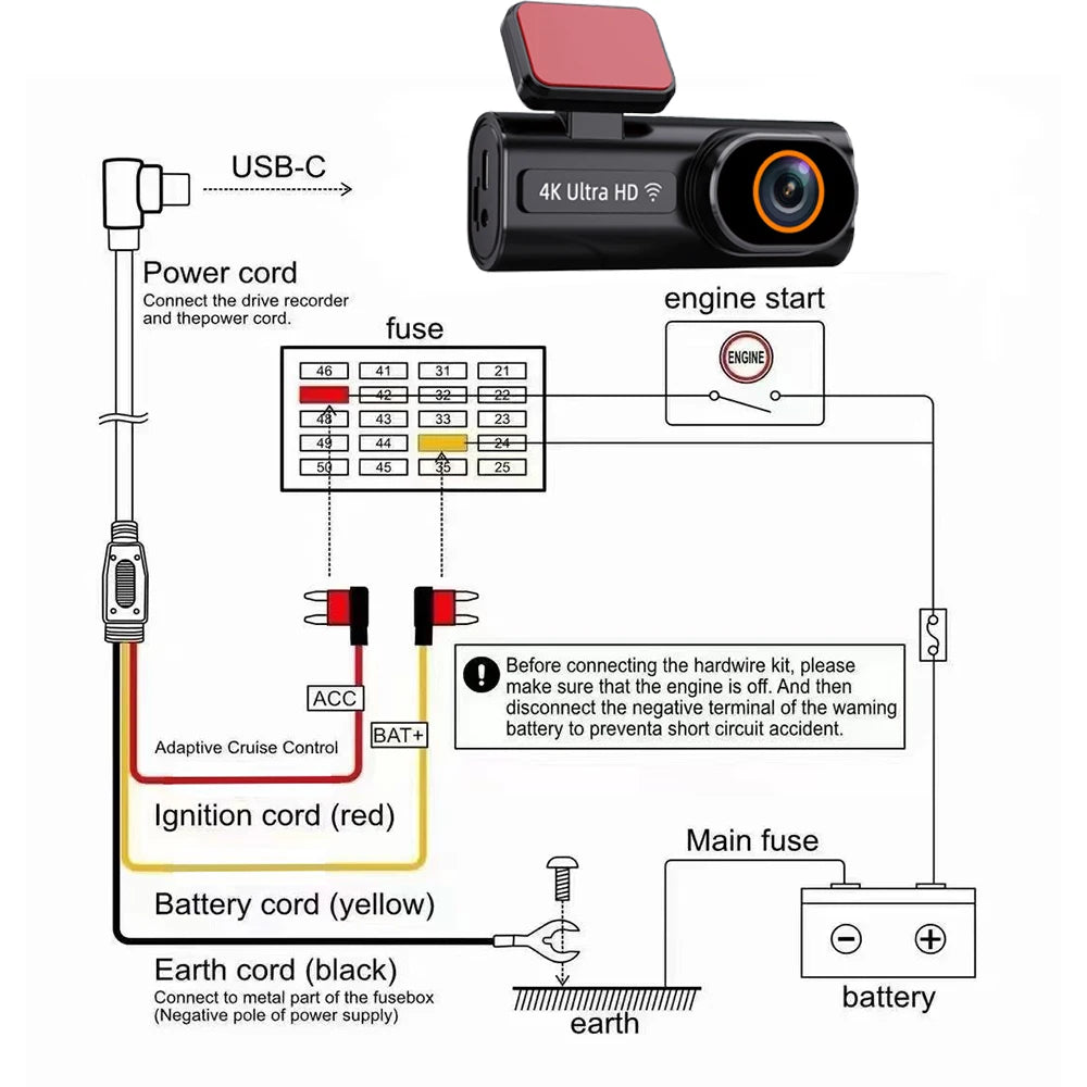 Ultra HD 4K Front Mini Dash Cam