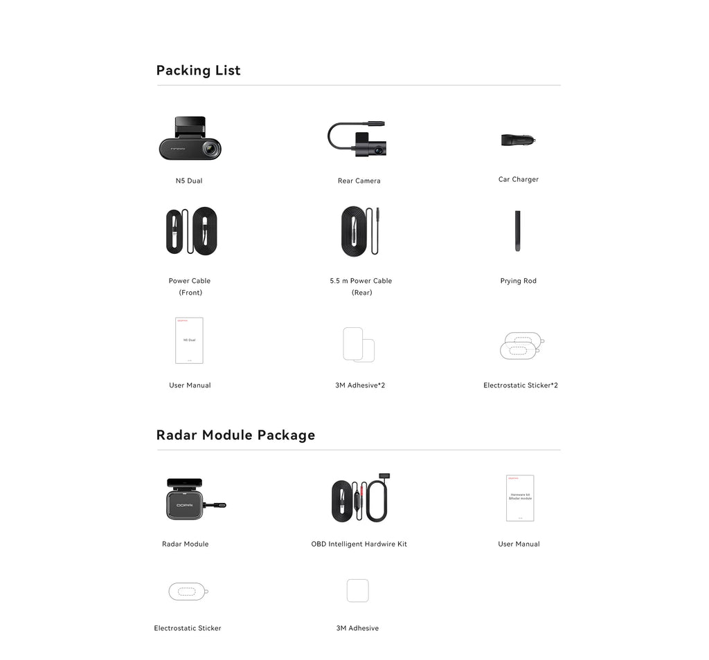 DDPAI Dash Cam Dual Front and Rear