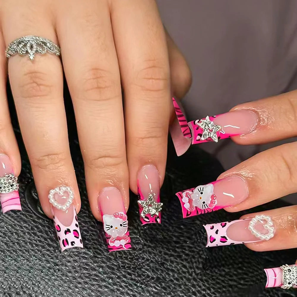 Leopard Hello Kitty Press on