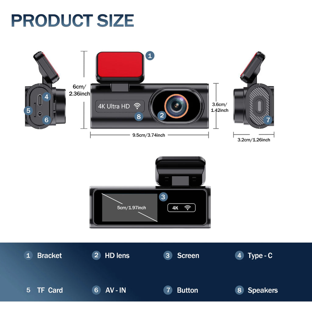 Ultra HD 4K Front Mini Dash Cam