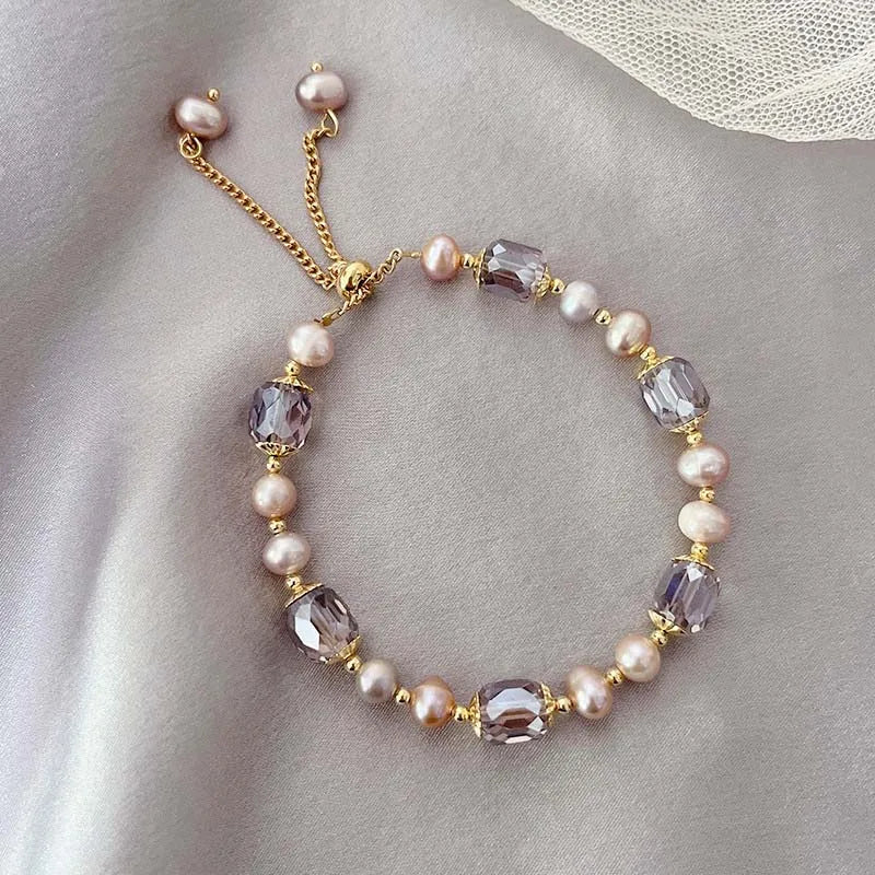 Vintage Purple Imitation Pearl Bracelet