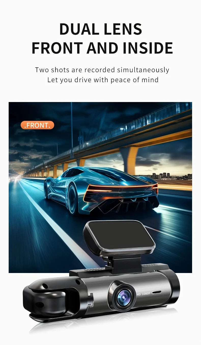 VAVUPO Dual Lens Dash Cam Wide Angle