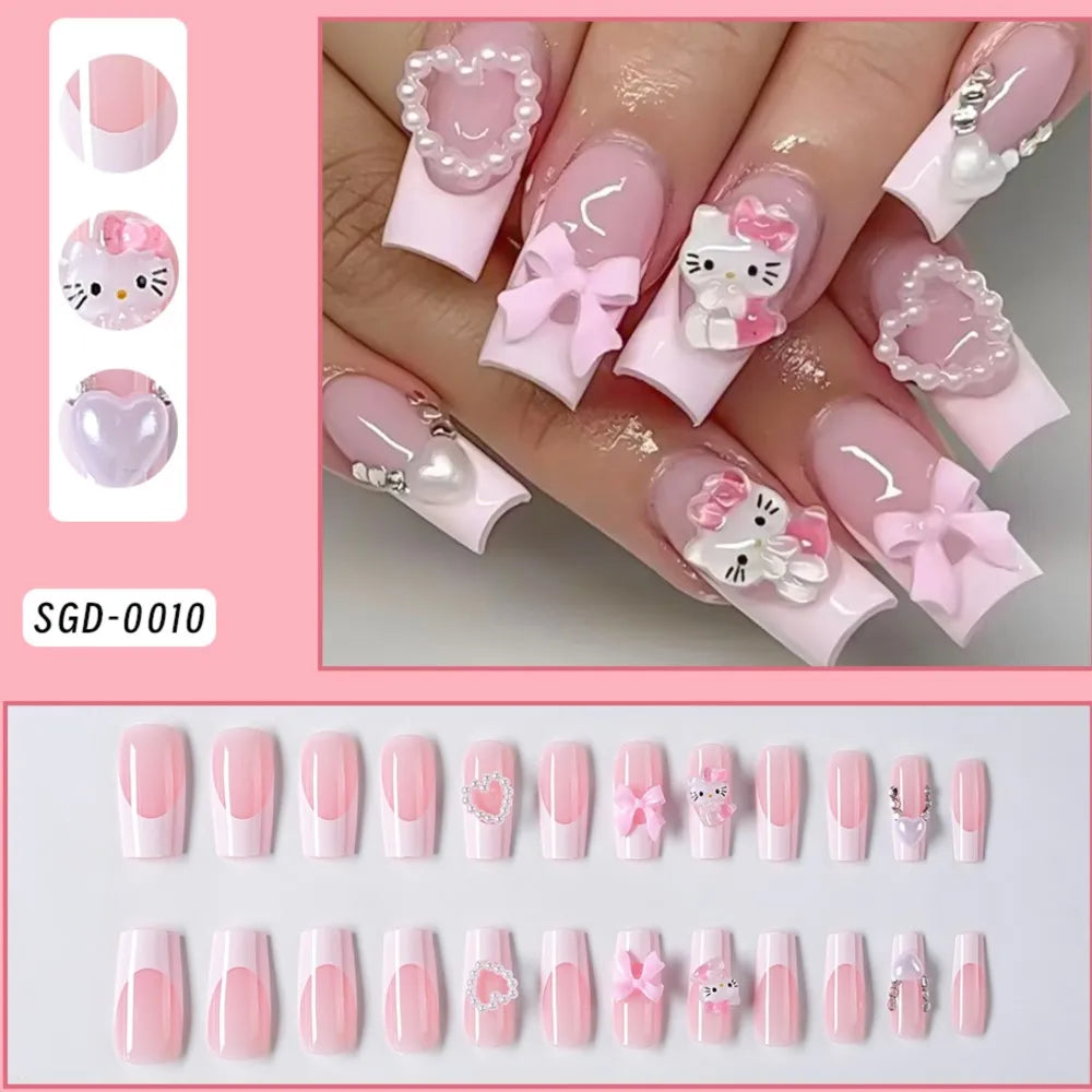 Hello Kitty Bowknot Press on