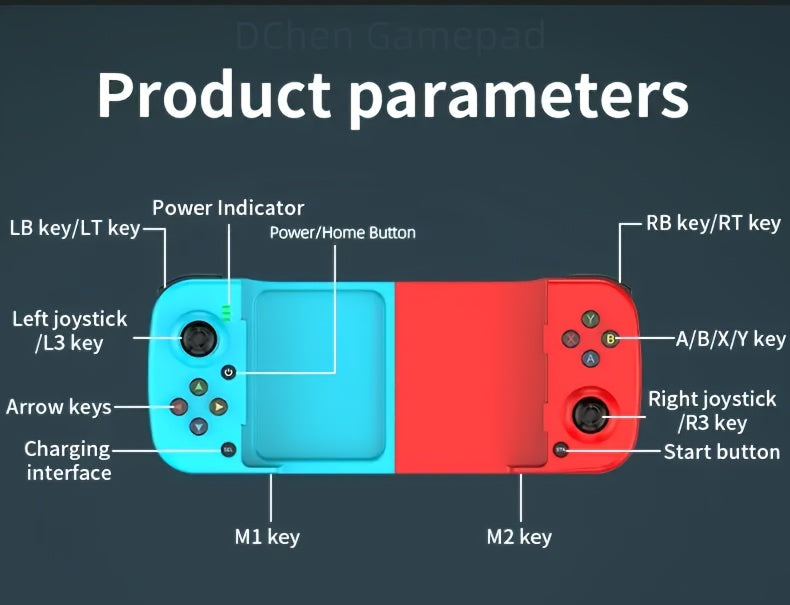 Wireless Gamepad for iPhone/Android/Steam Deck/PC/Table Mobile Phone Controller Wireless Game Controller Joystick Telescopic Gamepad COD Mobile Diablo Immortal - Directly Play, Gaming Accessory, Ergonomic Design, Compact Gami